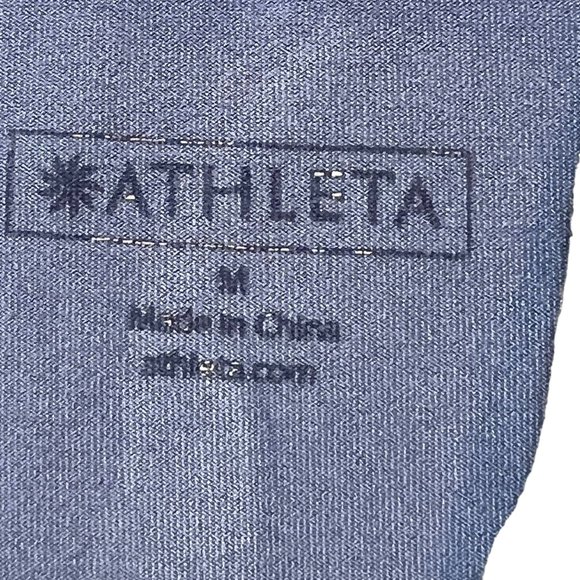 Athleta Shirt Womens Medium Blue Long Sleeve Athletic Active Wear V Neck - Picture 10 of 11